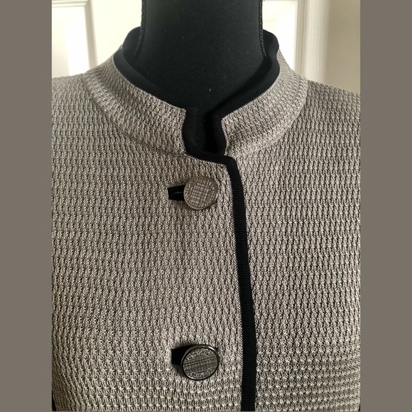 Misook’s Mandarin Collar Knit Weaved Jacket - Picture 5 of 14